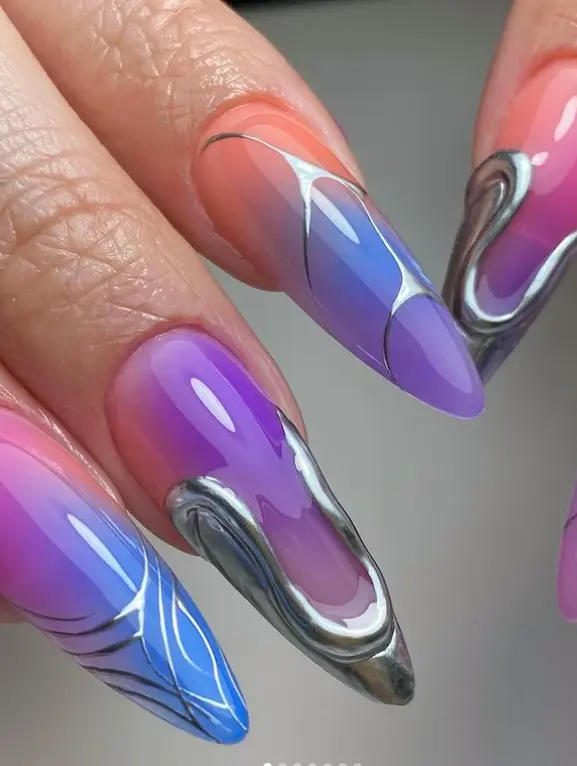 chrome nail art