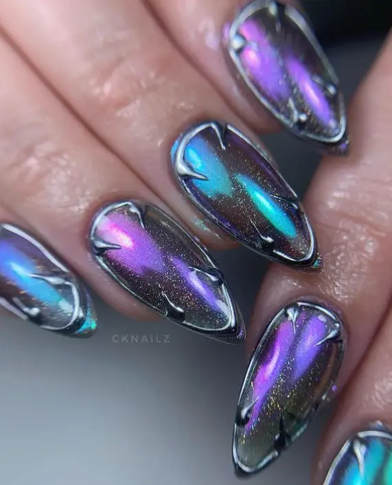 chrome nail art